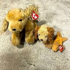 A collection of 3 Ty beanie babies Cocker Spaniel dogs / puppies. Like new.